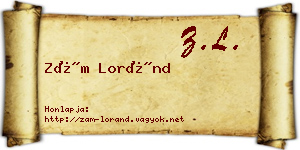 Zám Loránd névjegykártya